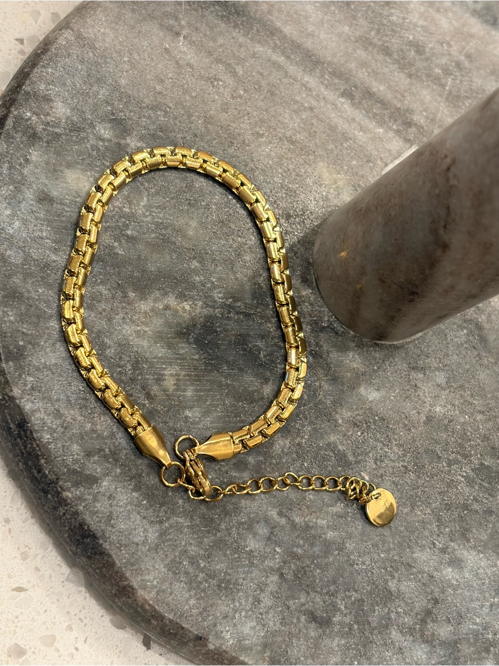 Gold Tone Chain Bracelet with Extender